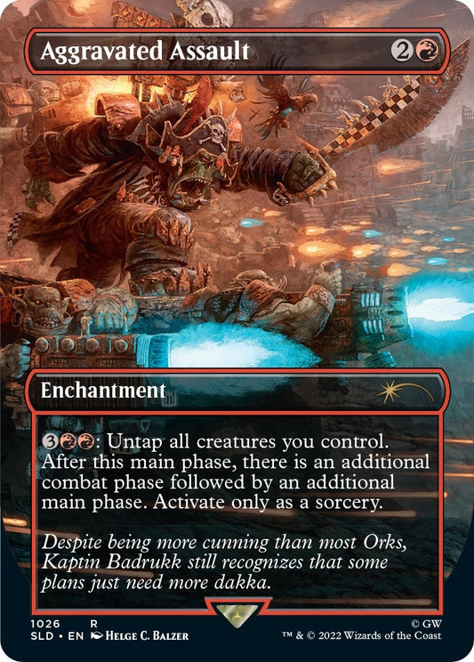 Image for Aggravated Assault (Borderless) (1026) (Secret Lair Drop Series) - Magic: The Gathering