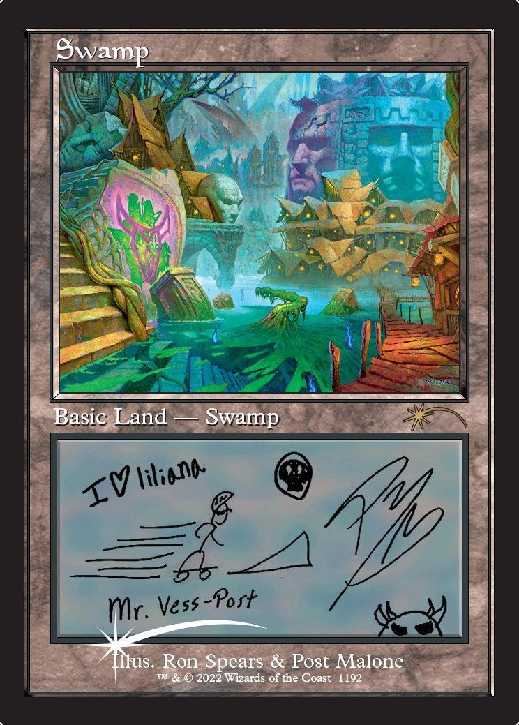Image for Swamp (Post Malone) (1192) (Secret Lair Drop Series) - Magic: The Gathering