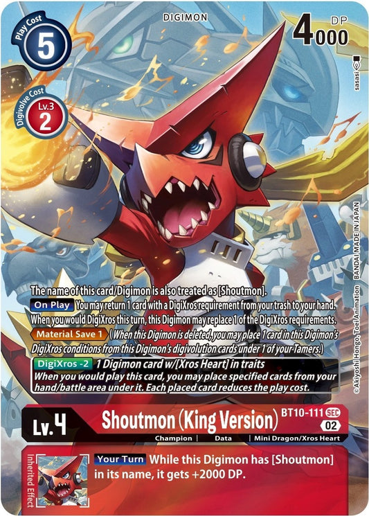 Image for Shoutmon (King Version) (Alternate Art) (BT10-111 SCR) (Xros Encounter) - Digimon Card Game