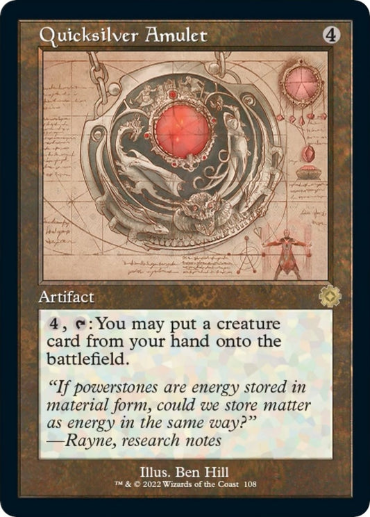 Image for Quicksilver Amulet (Schematic) (108) (The Brothers' War: Retro Frame Artifacts) - Magic: The Gathering