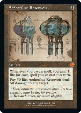 Image for Aetherflux Reservoir (Schematic) (65) (The Brothers' War: Retro Frame Artifacts) - Magic: The Gathering
