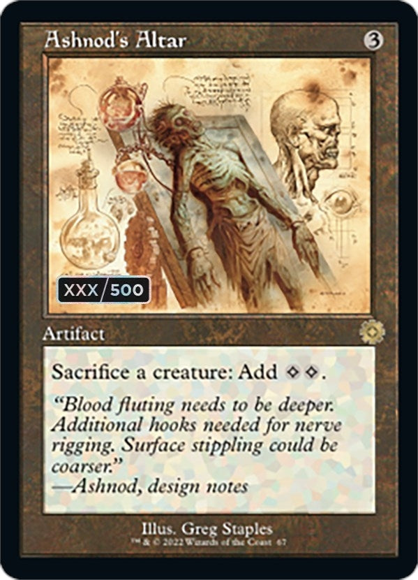Image for Ashnod's Altar (Schematic) (Serial Numbered) (67) (The Brothers' War: Retro Frame Artifacts) - Magic: The Gathering