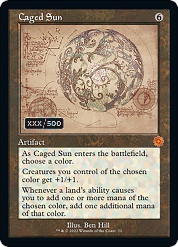 Image for Caged Sun (Schematic) (Serial Numbered) (72) (The Brothers' War: Retro Frame Artifacts) - Magic: The Gathering