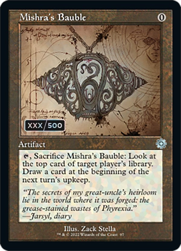 Image for Mishra's Bauble (Schematic) (Serial Numbered) (97) (The Brothers' War: Retro Frame Artifacts) - Magic: The Gathering