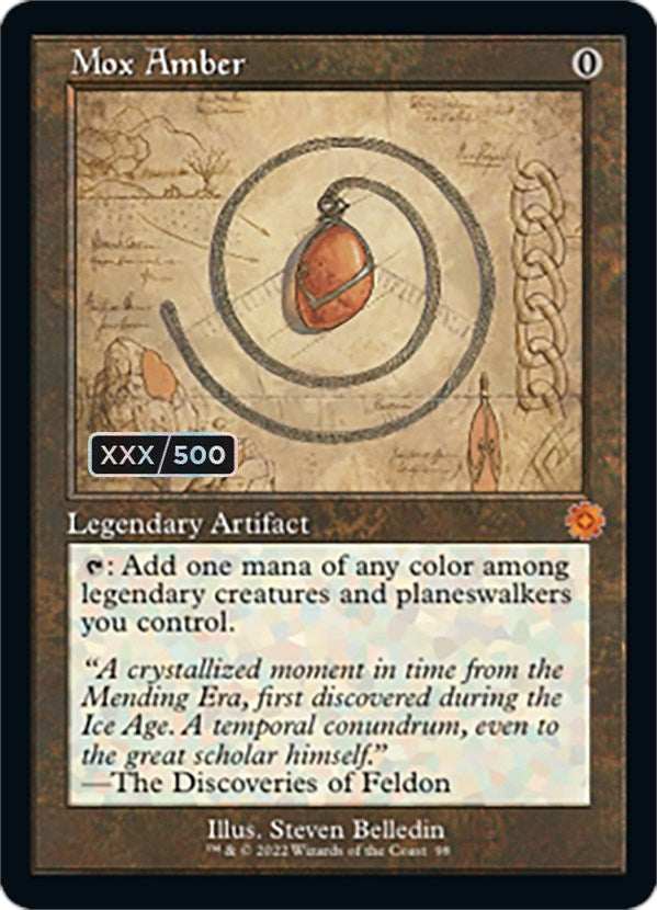 Image for Mox Amber (Schematic) (Serial Numbered) (98) (The Brothers' War: Retro Frame Artifacts) - Magic: The Gathering