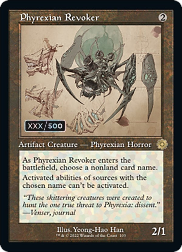 Image for Phyrexian Revoker (Schematic) (Serial Numbered) (103) (The Brothers' War: Retro Frame Artifacts) - Magic: The Gathering