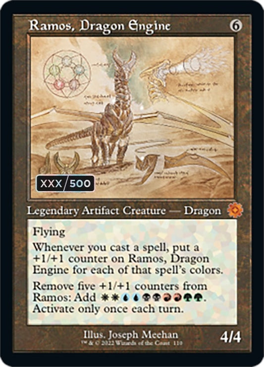 Image for Ramos, Dragon Engine (Schematic) (Serial Numbered) (110) (The Brothers' War: Retro Frame Artifacts) - Magic: The Gathering