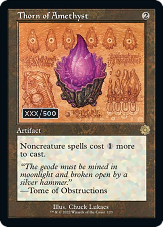 Image for Thorn of Amethyst (Schematic) (Serial Numbered) (123) (The Brothers' War: Retro Frame Artifacts) - Magic: The Gathering