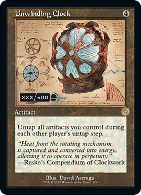 Image for Unwinding Clock (Schematic) (Serial Numbered) (124) (The Brothers' War: Retro Frame Artifacts) - Magic: The Gathering