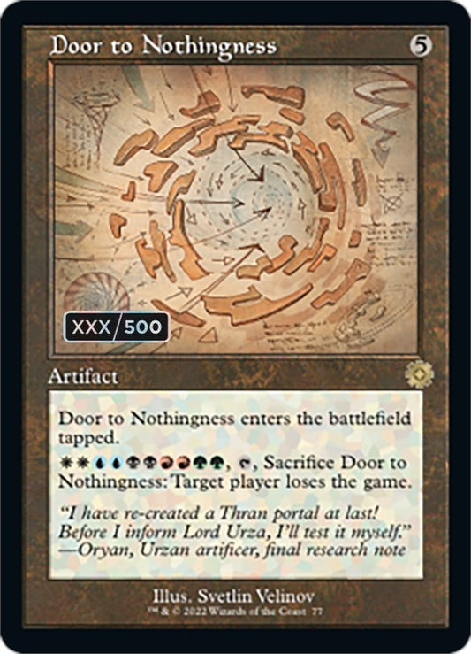 Image for Door to Nothingness (Schematic) (Serial Numbered) (77) (The Brothers' War: Retro Frame Artifacts) - Magic: The Gathering