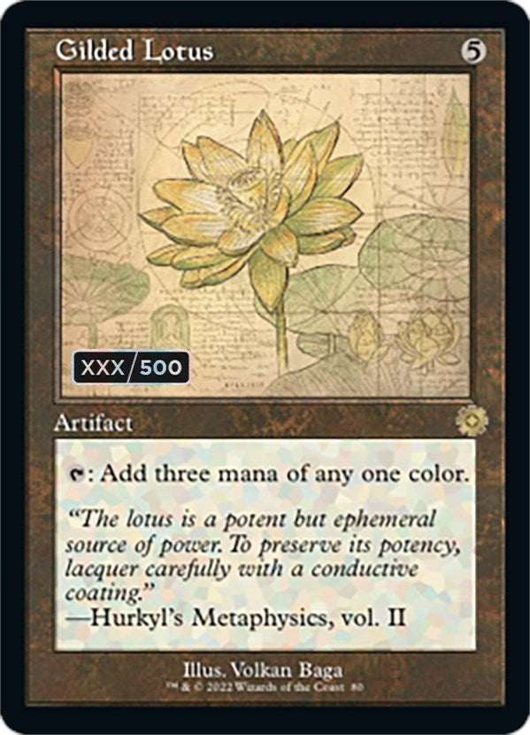 Image for Gilded Lotus (Schematic) (Serial Numbered) (80) (The Brothers' War: Retro Frame Artifacts) - Magic: The Gathering