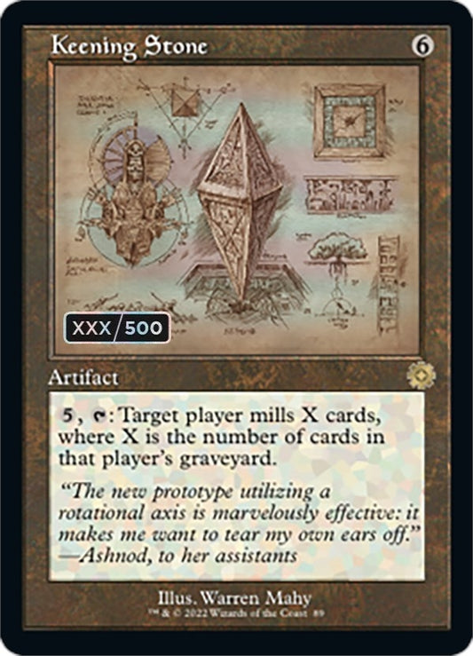 Image for Keening Stone (Schematic) (Serial Numbered) (89) (The Brothers' War: Retro Frame Artifacts) - Magic: The Gathering