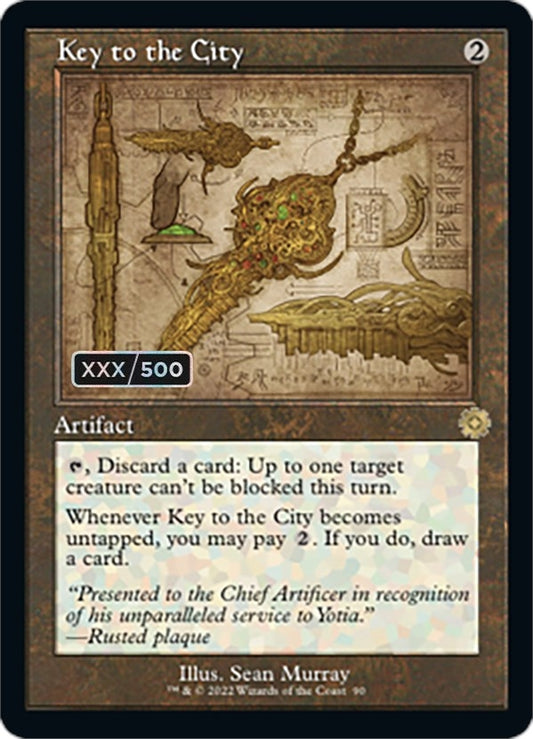 Image for Key to the City (Schematic) (Serial Numbered) (90) (The Brothers' War: Retro Frame Artifacts) - Magic: The Gathering