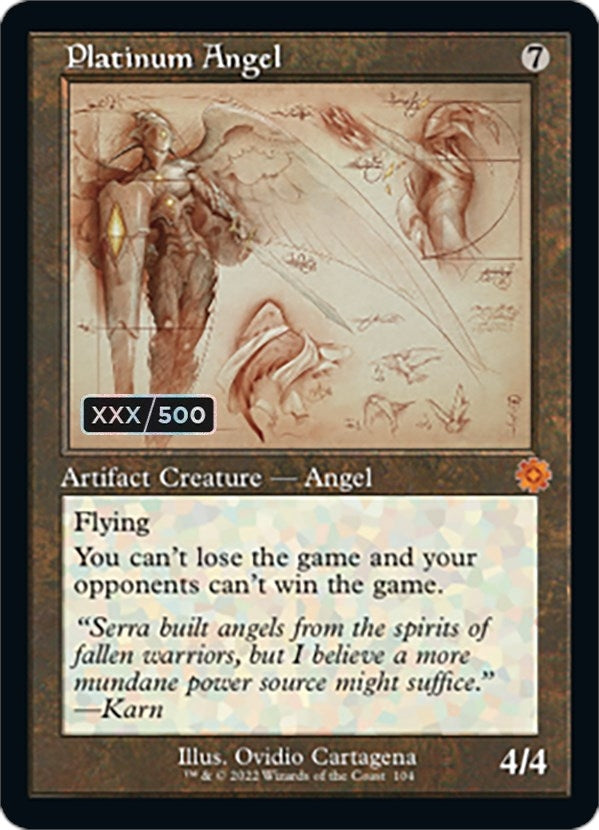 Image for Platinum Angel (Schematic) (Serial Numbered) (104) (The Brothers' War: Retro Frame Artifacts) - Magic: The Gathering