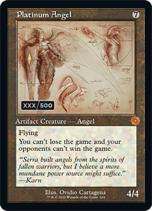 Image for Platinum Angel (Schematic) (Serial Numbered) (104) (The Brothers' War: Retro Frame Artifacts) - Magic: The Gathering