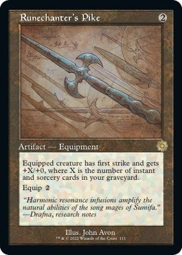 Image for Runechanter's Pike (Schematic) (111) (The Brothers' War: Retro Frame Artifacts) - Magic: The Gathering