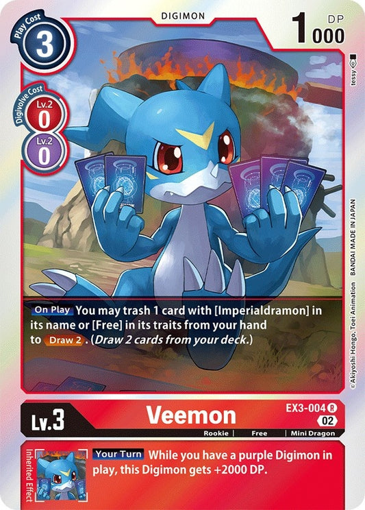 Image for Veemon (EX3-004 R) (Draconic Roar) - Digimon Card Game