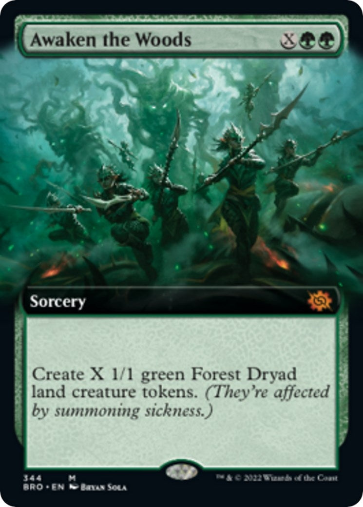 Image for Awaken the Woods (Extended Art) (344) (The Brothers' War) - Magic: The Gathering