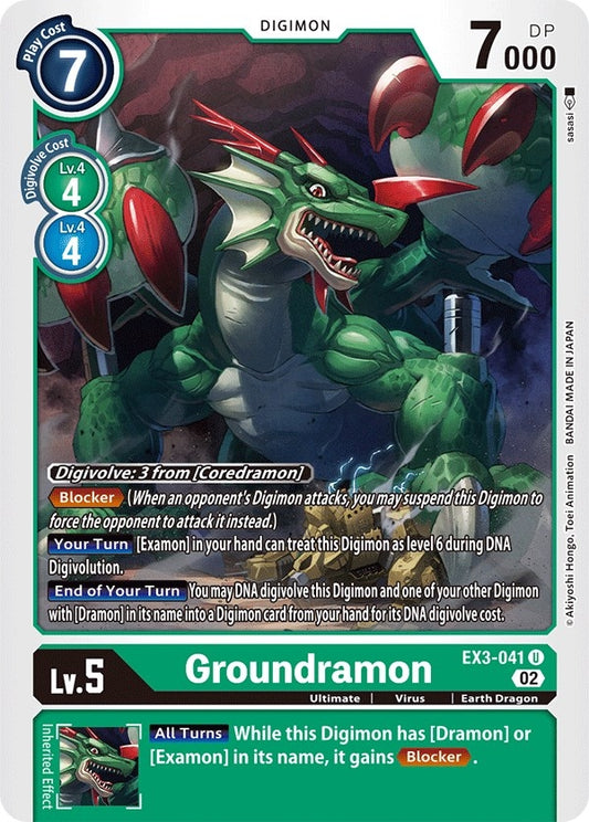 Image for Groundramon (EX3-041 U) (Draconic Roar) - Digimon Card Game