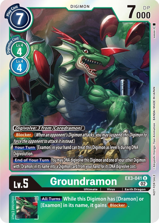 Image for Groundramon (Box Topper) (EX3-041 U) (Draconic Roar) - Digimon Card Game
