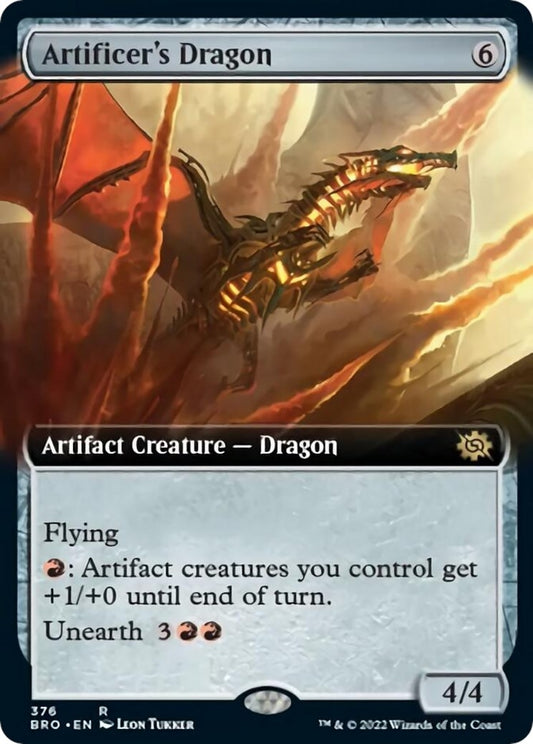 Image for Artificer's Dragon (Extended Art) (376) (The Brothers' War) - Magic: The Gathering