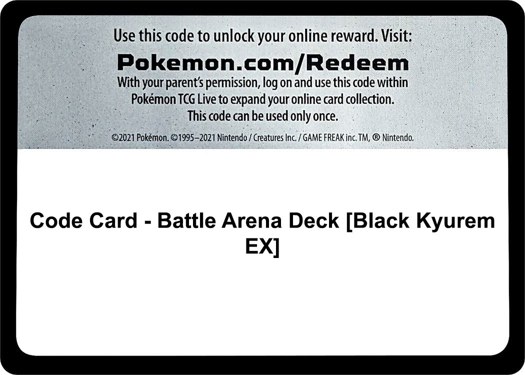 Image for Code Card - Battle Arena Deck [Black Kyurem EX] (SM - Guardians Rising) - Pokemon