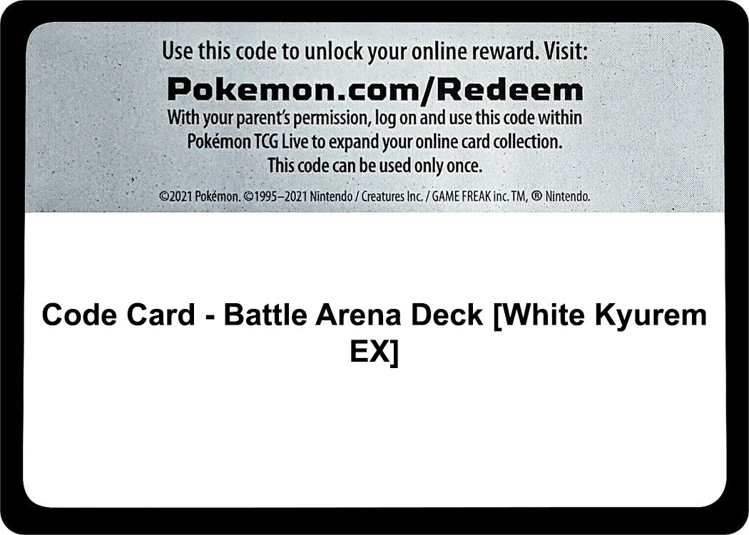 Image for Code Card - Battle Arena Deck [White Kyurem EX] (SM - Guardians Rising) - Pokemon