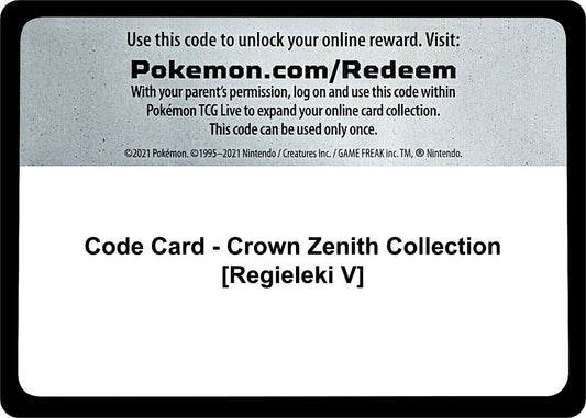 Image for Code Card - Crown Zenith Collection [Regieleki V] (Crown Zenith) - Pokemon