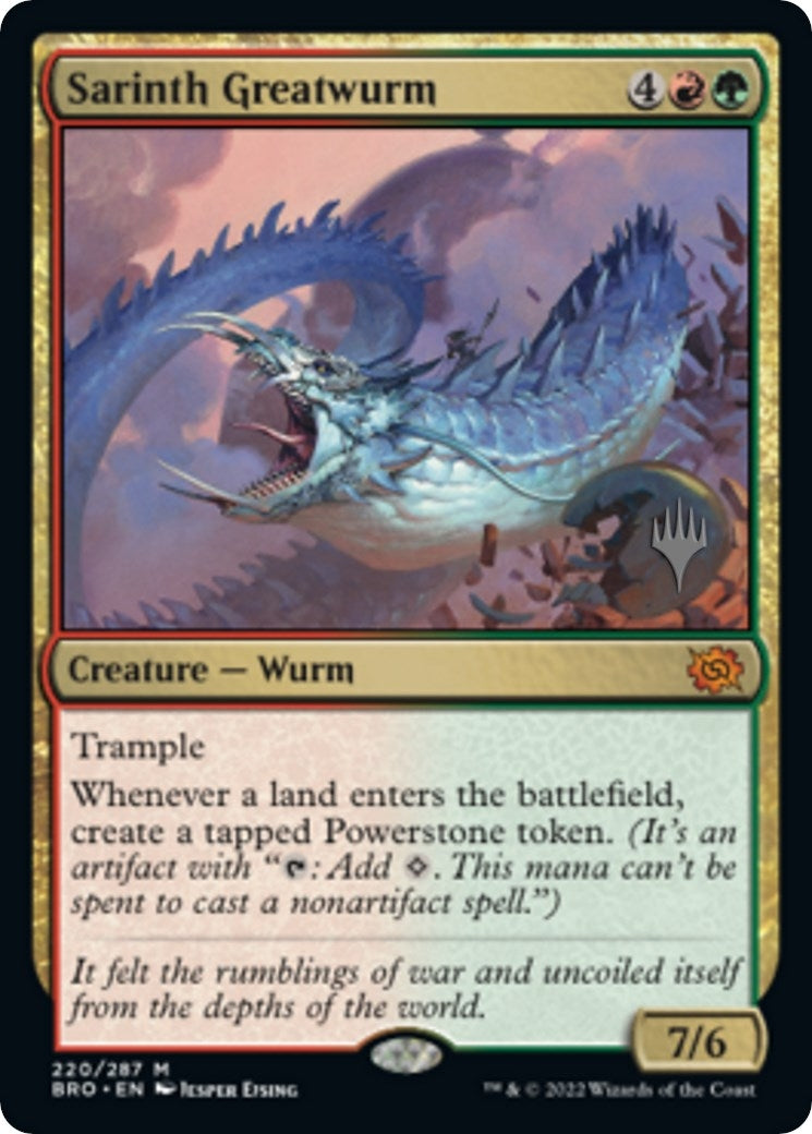 Image for Sarinth Greatwurm (220) (Promo Pack: The Brothers' War) - Magic: The Gathering