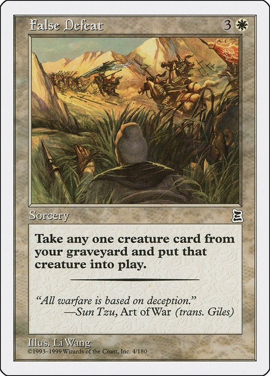 Image for False Defeat (4) (Portal Three Kingdoms) - Magic: The Gathering