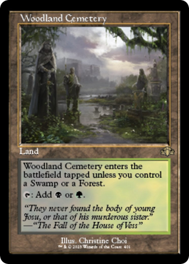 Image for Woodland Cemetery (Retro Frame) (401) (Dominaria Remastered) - Magic: The Gathering