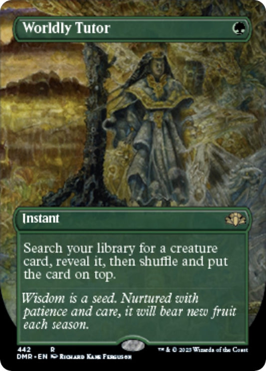 Image for Worldly Tutor (Borderless) (442) (Dominaria Remastered) - Magic: The Gathering