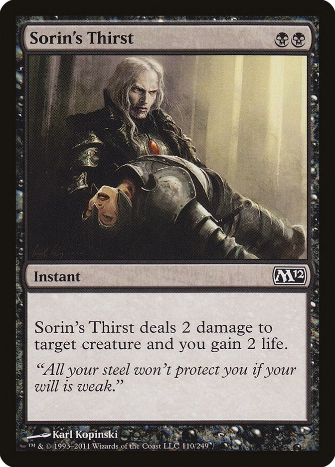 Image for Sorin's Thirst (110) (Magic 2012 (M12)) - Magic: The Gathering