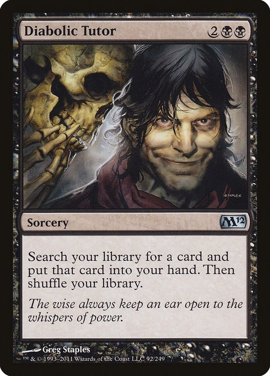 Image for Diabolic Tutor (92) (Magic 2012 (M12)) - Magic: The Gathering