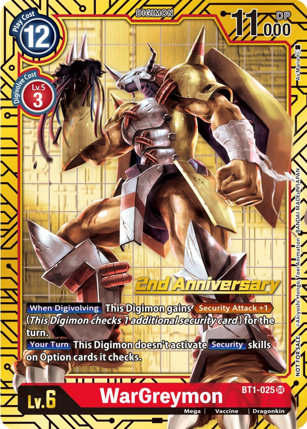 Image for WarGreymon (2nd Anniversary Card Set) (BT1-025 SR) (Release Special Booster 1.0) - Digimon Card Game