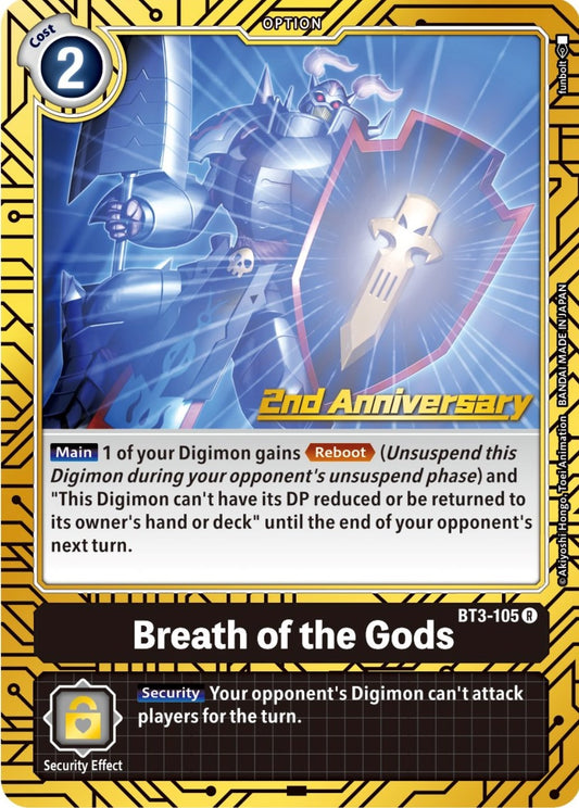 Image for Breath of the Gods (2nd Anniversary Card Set) (BT3-105 R) (Release Special Booster 1.0) - Digimon Card Game