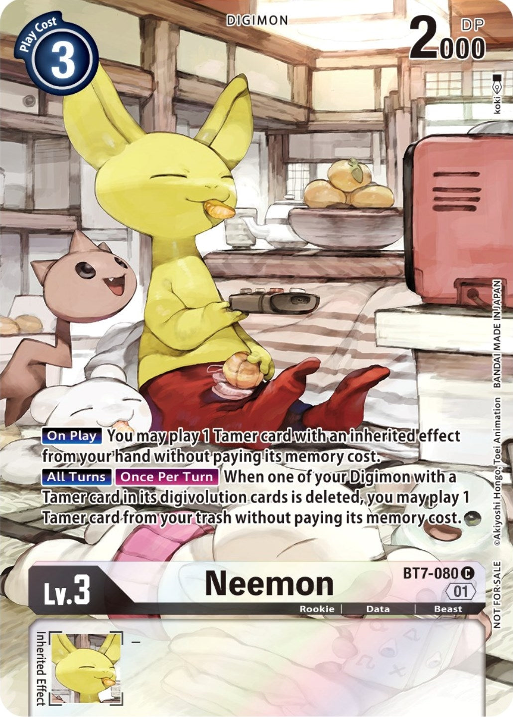 Image for Neemon (2nd Anniversary Frontier Card) (BT7-080 C) (Next Adventure) - Digimon Card Game