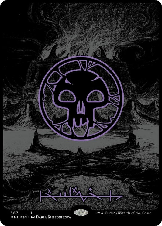 Image for Swamp (Phyrexian) - Full Art (Oil Slick Raised Foil) (367) (Phyrexia: All Will Be One) - Magic: The Gathering