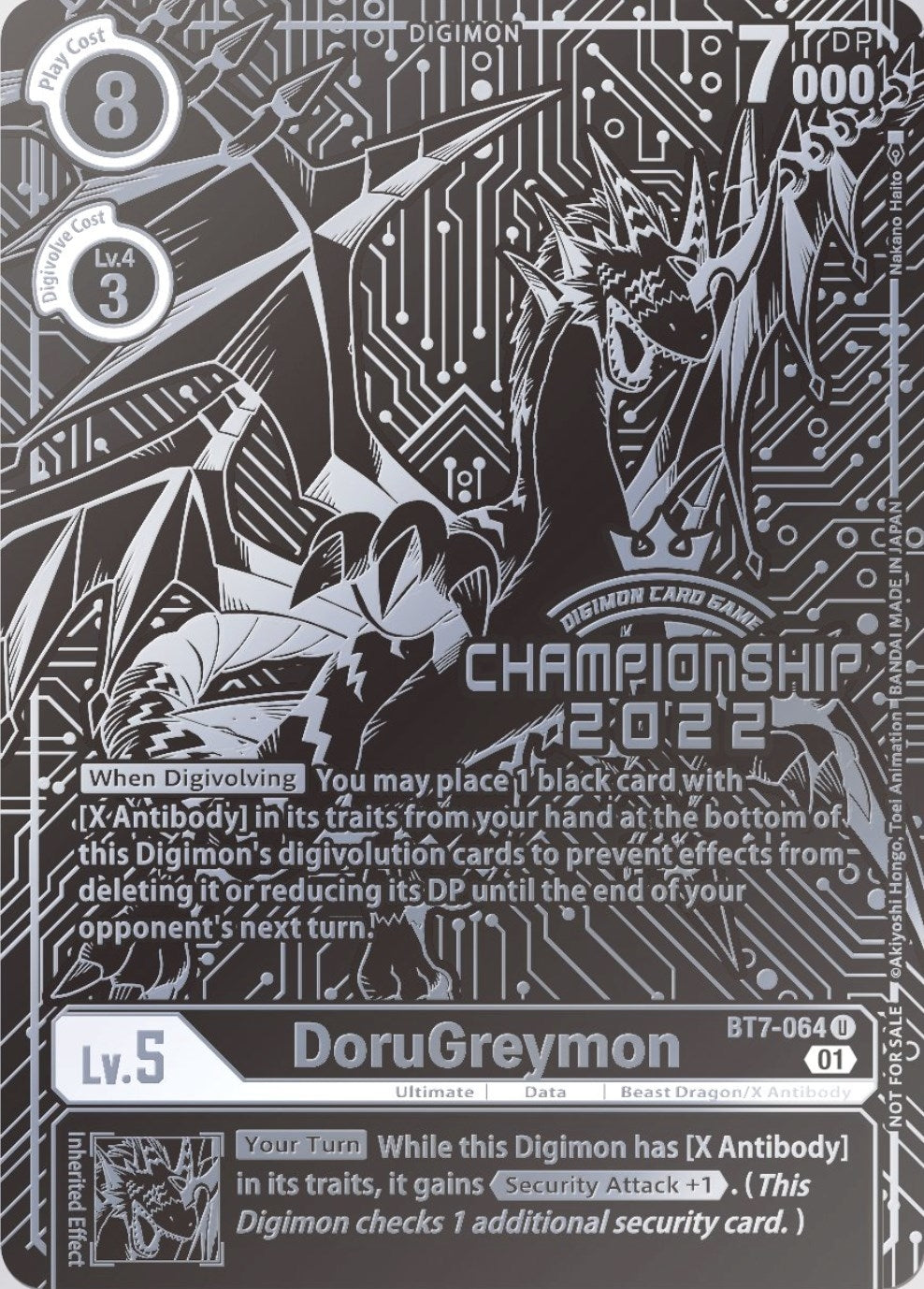 Image for DoruGreymon (2022 Championship Finals 2nd Place) (BT7-064 U) (Next Adventure) - Digimon Card Game