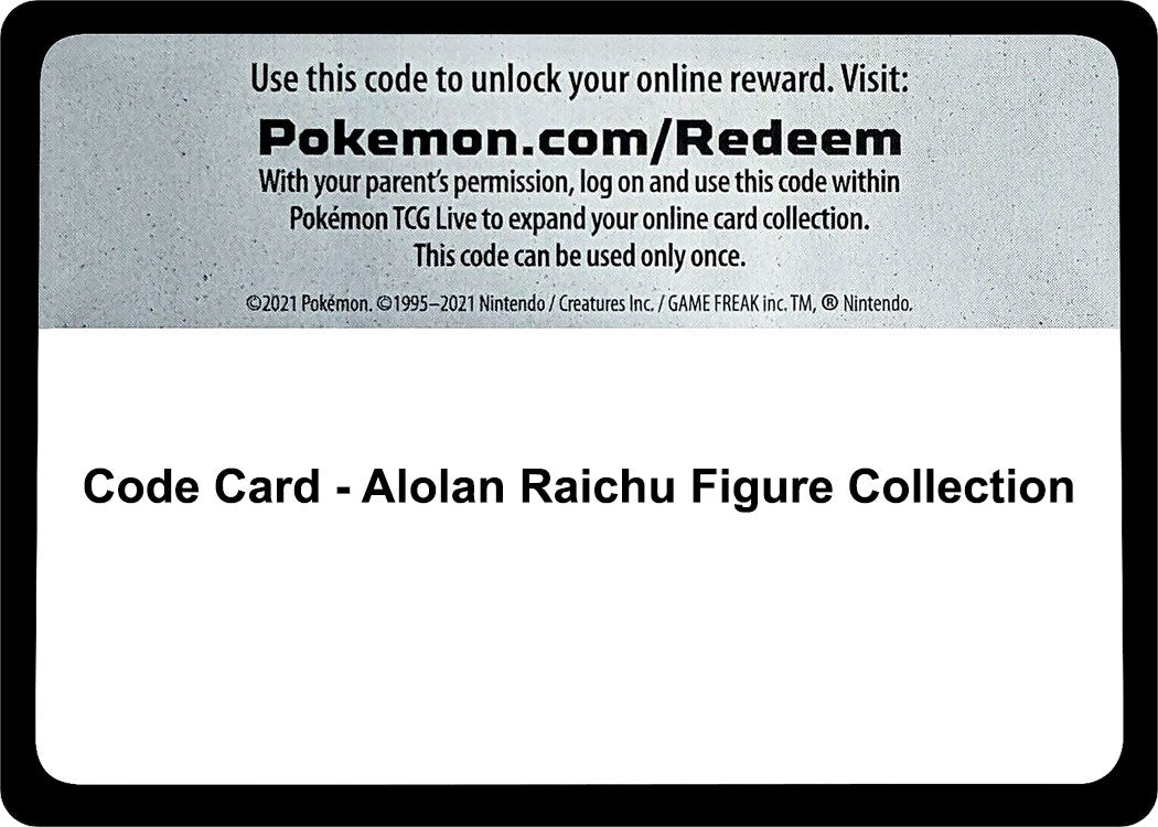 Image for Code Card - Alolan Raichu Figure Collection (Miscellaneous Cards & Products) - Pokemon
