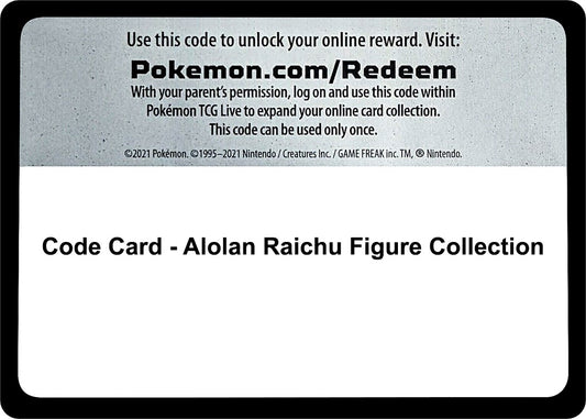 Image for Code Card - Alolan Raichu Figure Collection (Miscellaneous Cards & Products) - Pokemon
