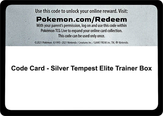Image for Code Card - Silver Tempest Elite Trainer Box (SWSH12: Silver Tempest) - Pokemon