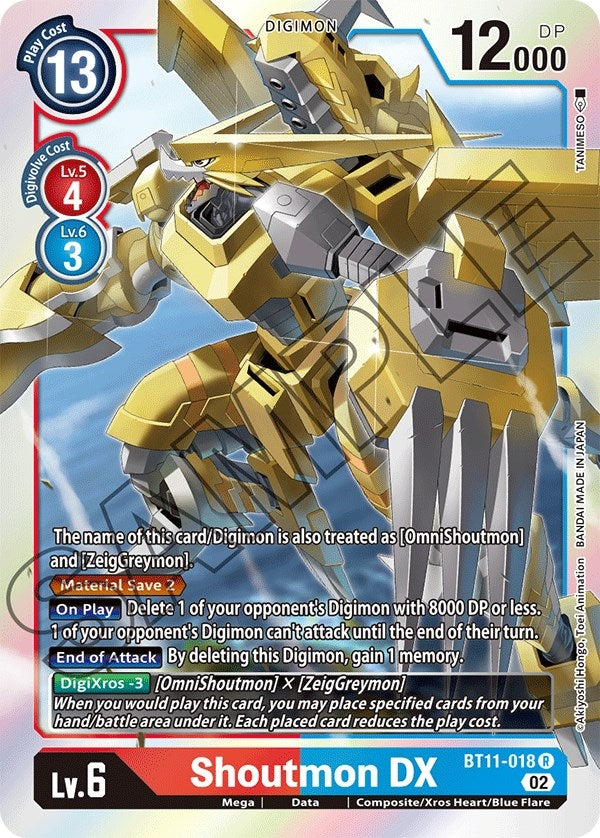 Image for Shoutmon DX (BT11-018 R) (Dimensional Phase) - Digimon Card Game