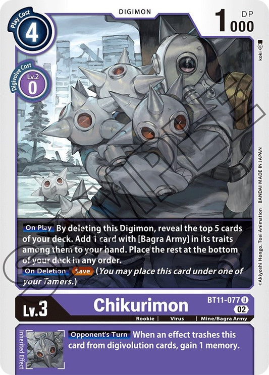 Image for Chikurimon (BT11-077 U) (Dimensional Phase) - Digimon Card Game