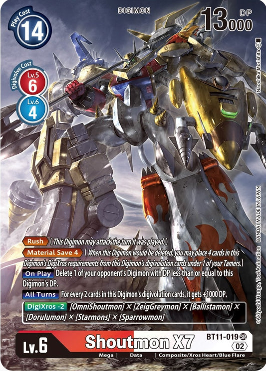Image for Shoutmon X7 (Alternate Art) (BT11-019 SR) (Dimensional Phase) - Digimon Card Game