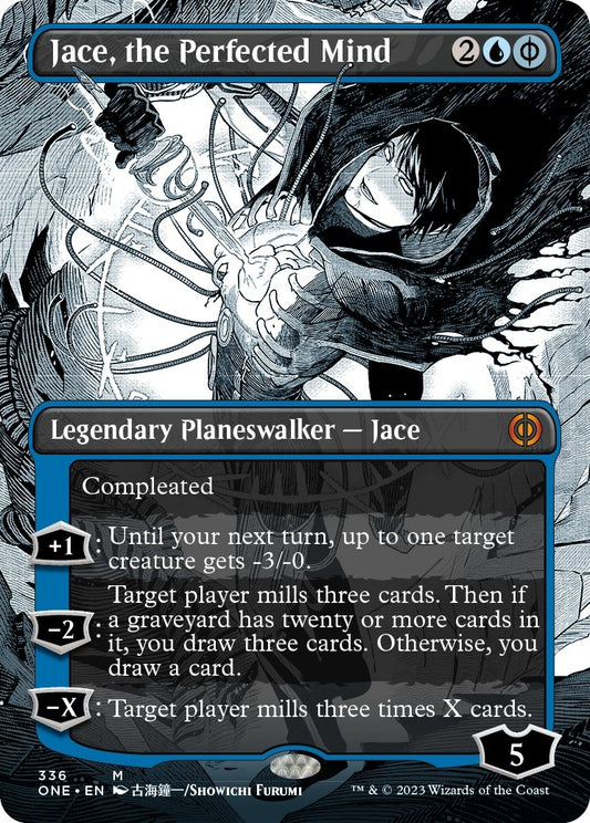 Image for Jace, the Perfected Mind (Borderless) (336) (Phyrexia: All Will Be One) - Magic: The Gathering