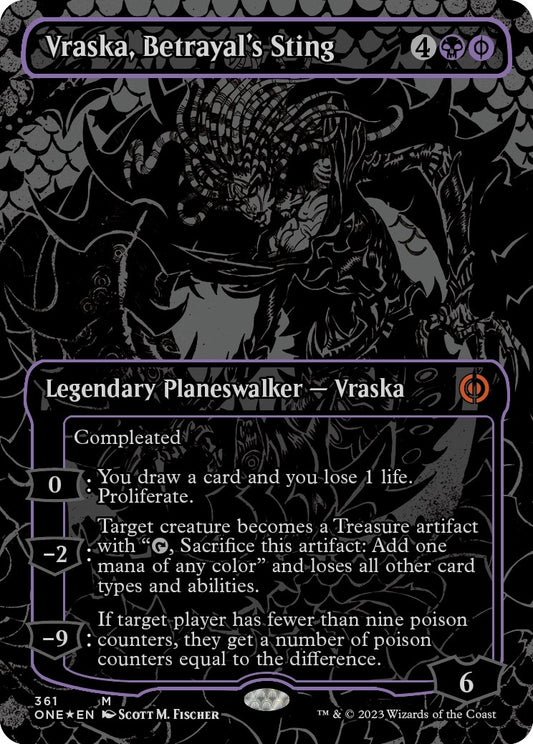 Image for Vraska, Betrayal's Sting (Oil Slick Raised Foil) (361) (Phyrexia: All Will Be One) - Magic: The Gathering