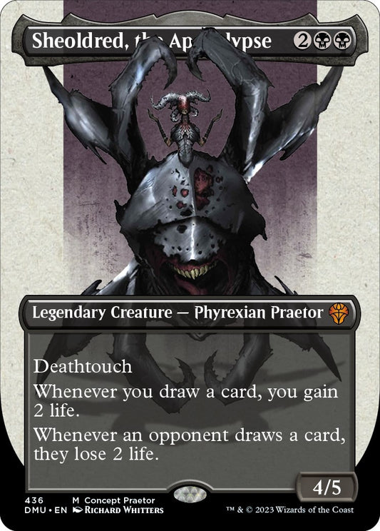 Image for Sheoldred, the Apocalypse (Concept Praetor) (Step-And-Compleat Foil) (436) (Phyrexia: All Will Be One) - Magic: The Gathering
