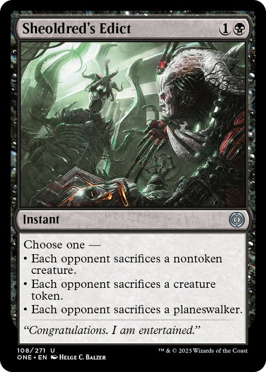 Image for Sheoldred's Edict (108) (Phyrexia: All Will Be One) - Magic: The Gathering