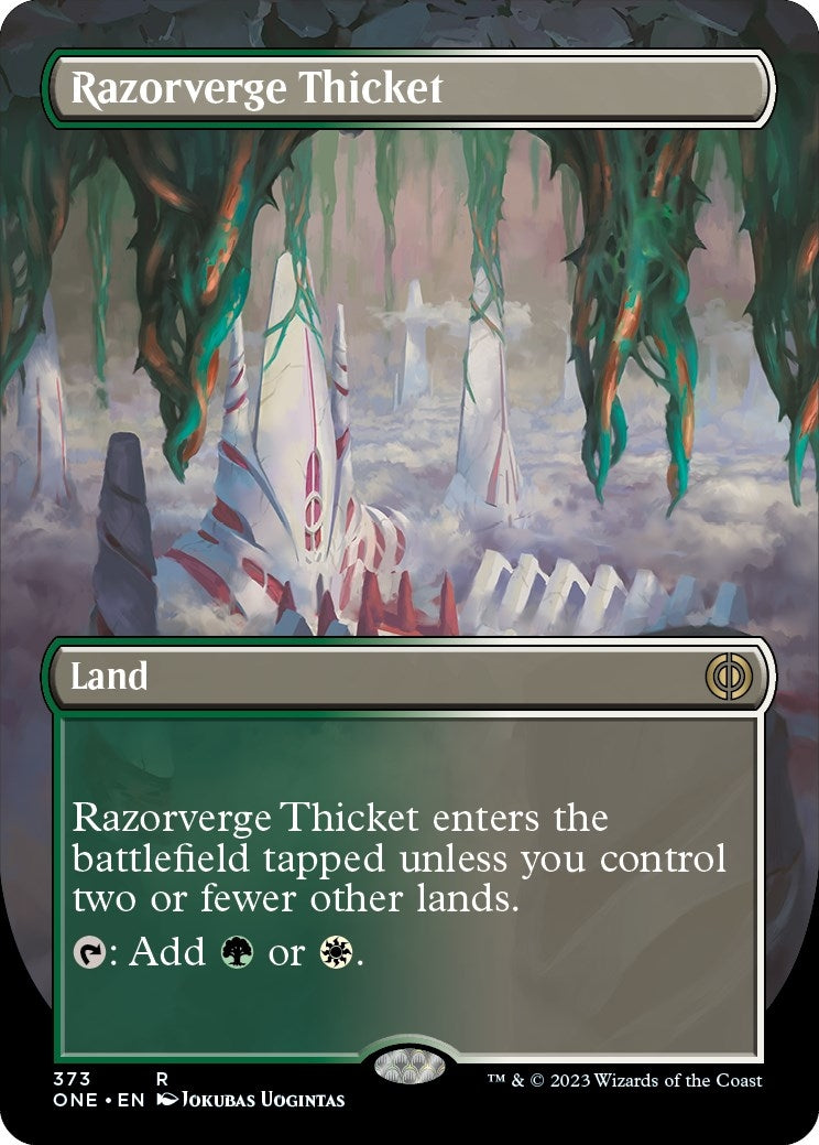 Image for Razorverge Thicket (Borderless) (373) (Phyrexia: All Will Be One) - Magic: The Gathering